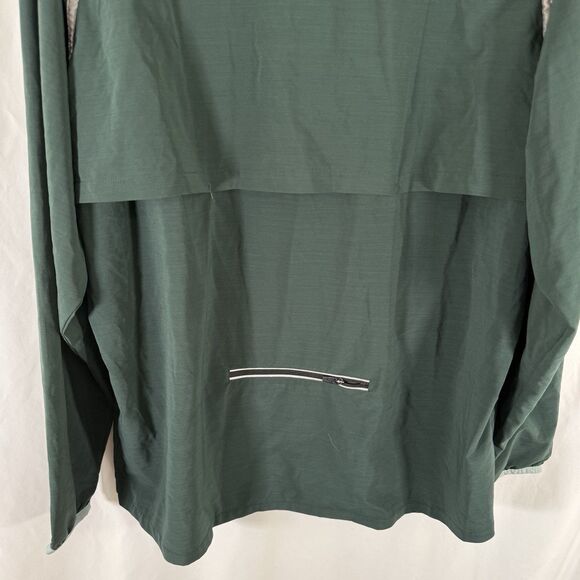 New Fabletics Jacket Men's XL Green Full Zip Tuck Away Hood Zip Pockets - Picture 11 of 13